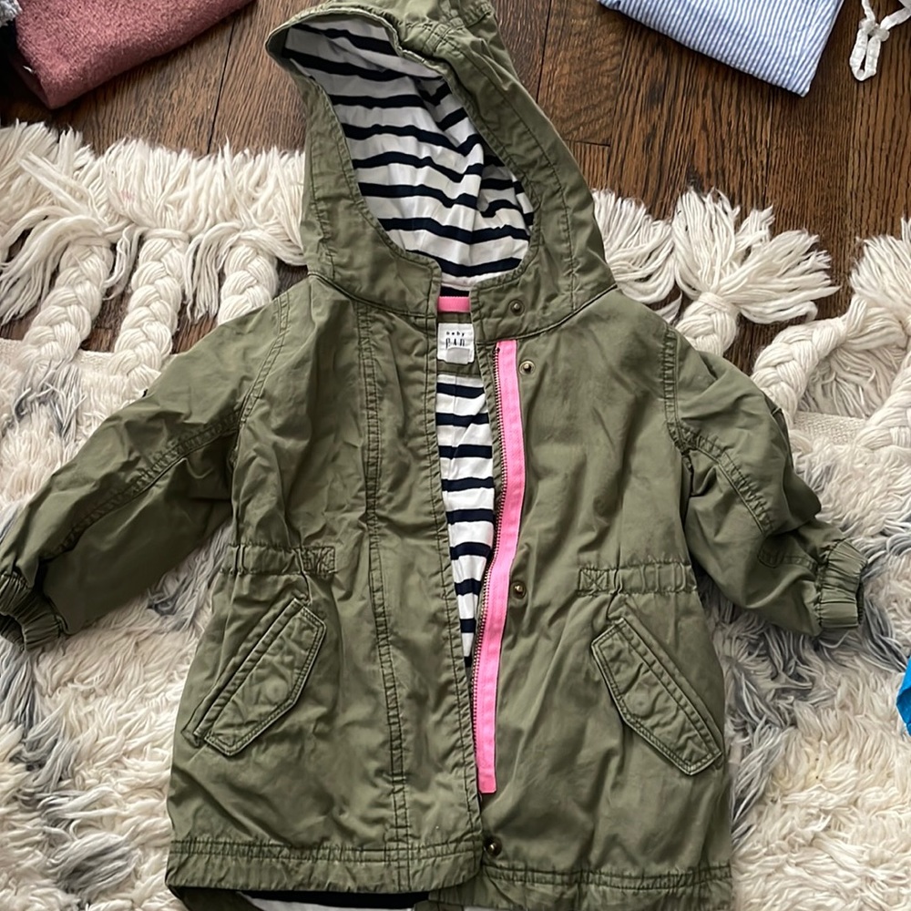 Gap lined hooded spring coat